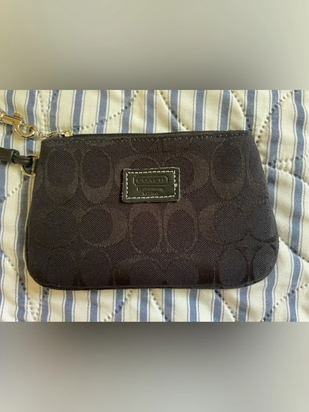 Coach Signature Black Canvas Wallet classic ~ Wrislet